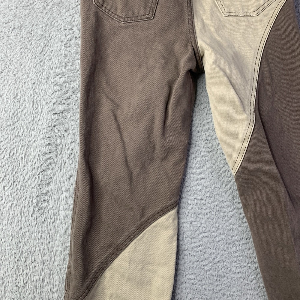BDG Urban Outfitters COWBOY Brown Color Block Hi Rise Straight Leg Jeans 24 - Picture 11 of 14